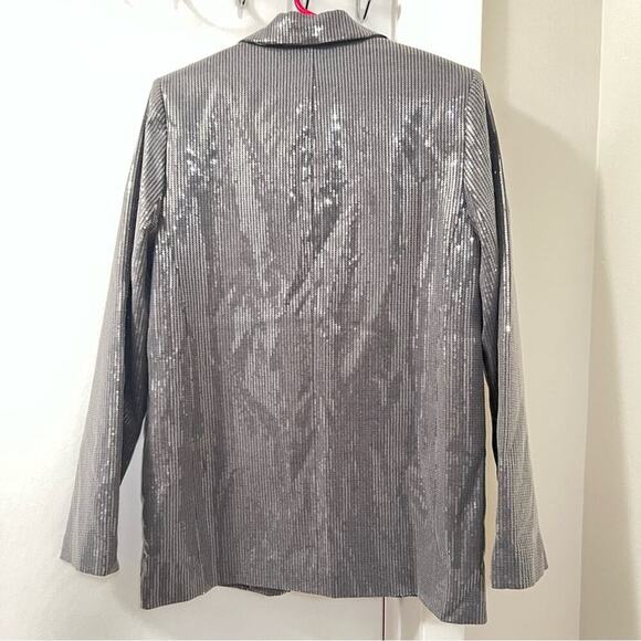 ZARA OVERSIZED SEQUIN BLAZER - Picture 12 of 16